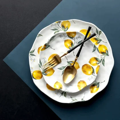 European Ceramic Plate Creative Rural Style, Lemon
